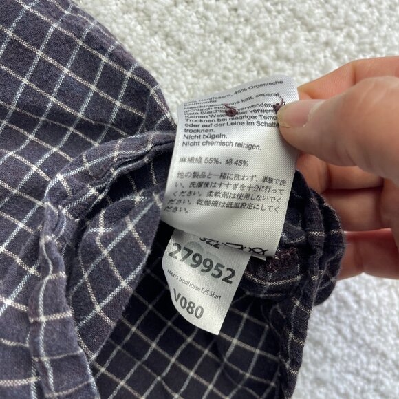 Outdoor Research Shirt Mens M Purple Check Ironhorse Long Sleeve Hemp READ** - Picture 10 of 16